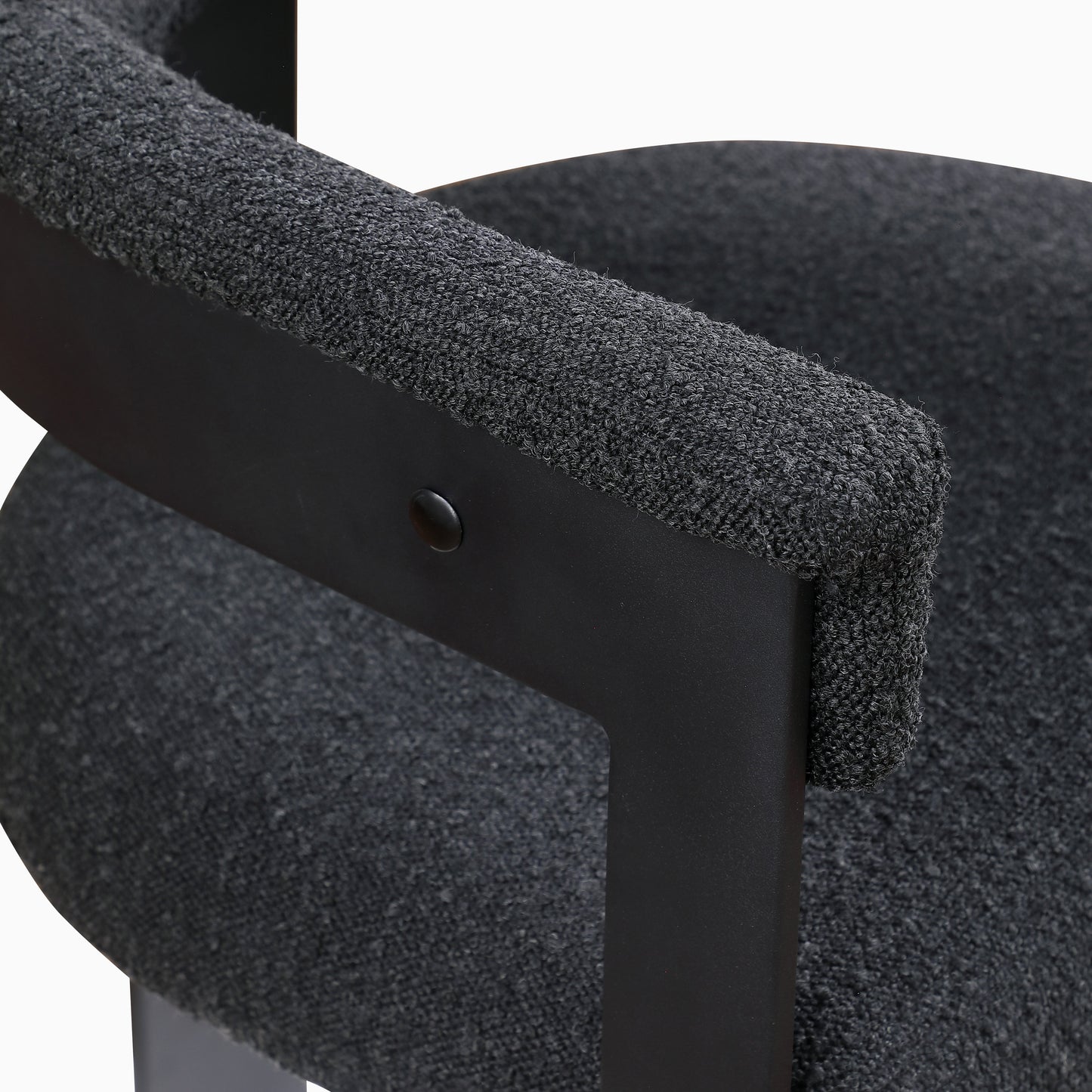 bubble black boucle fabric dining chair