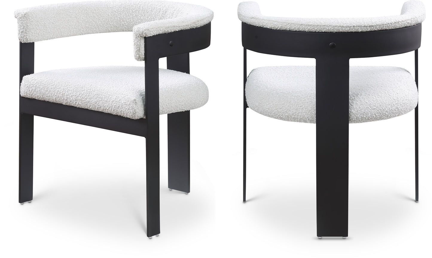 bubble cream boucle fabric dining chair