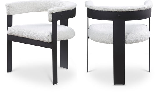 Bubble Cream Boucle Fabric Dining Chair