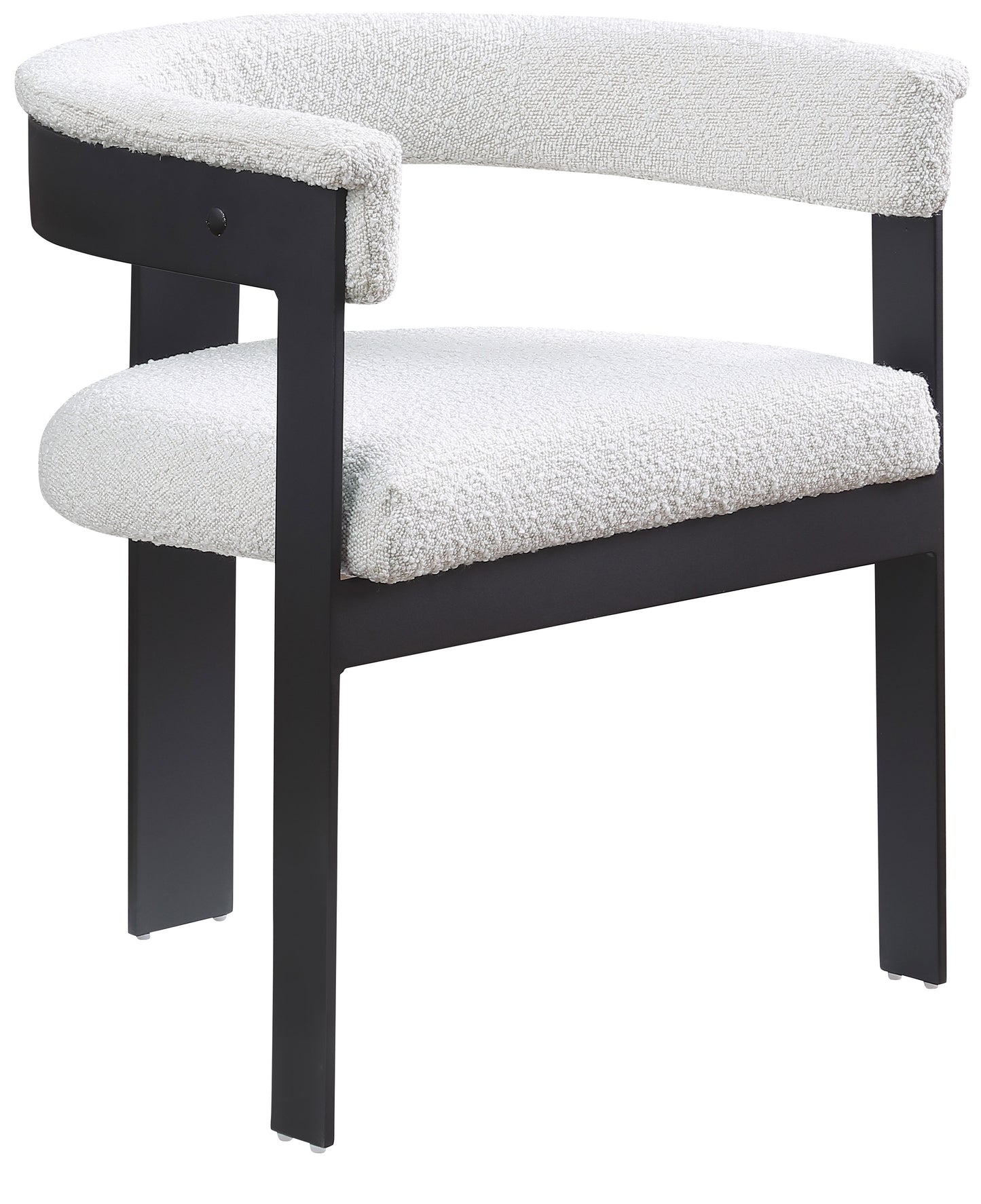 bubble cream boucle fabric dining chair