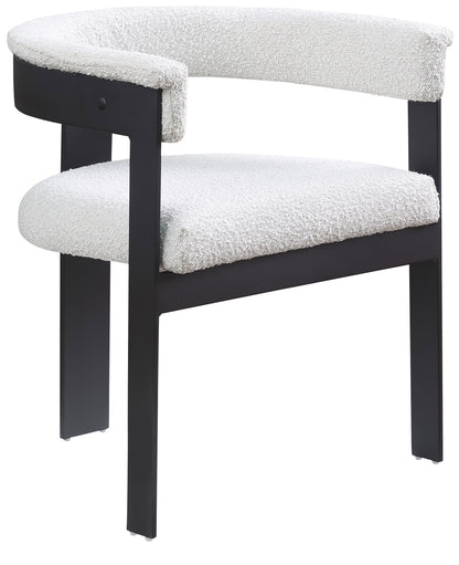 Bubble Cream Boucle Fabric Dining Chair