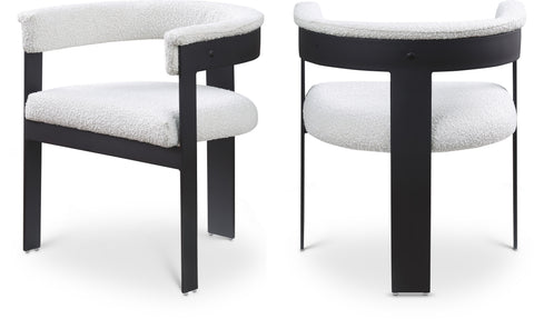 Nova Cream Boucle Fabric Upholstered Dining Chair, 2-Piece