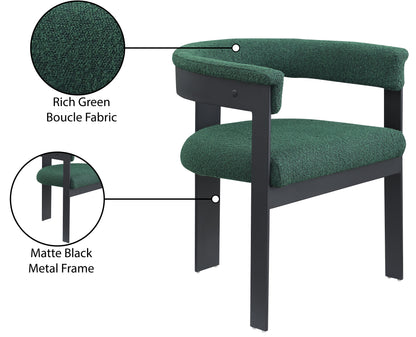 Bubble Green Boucle Fabric Dining Chair