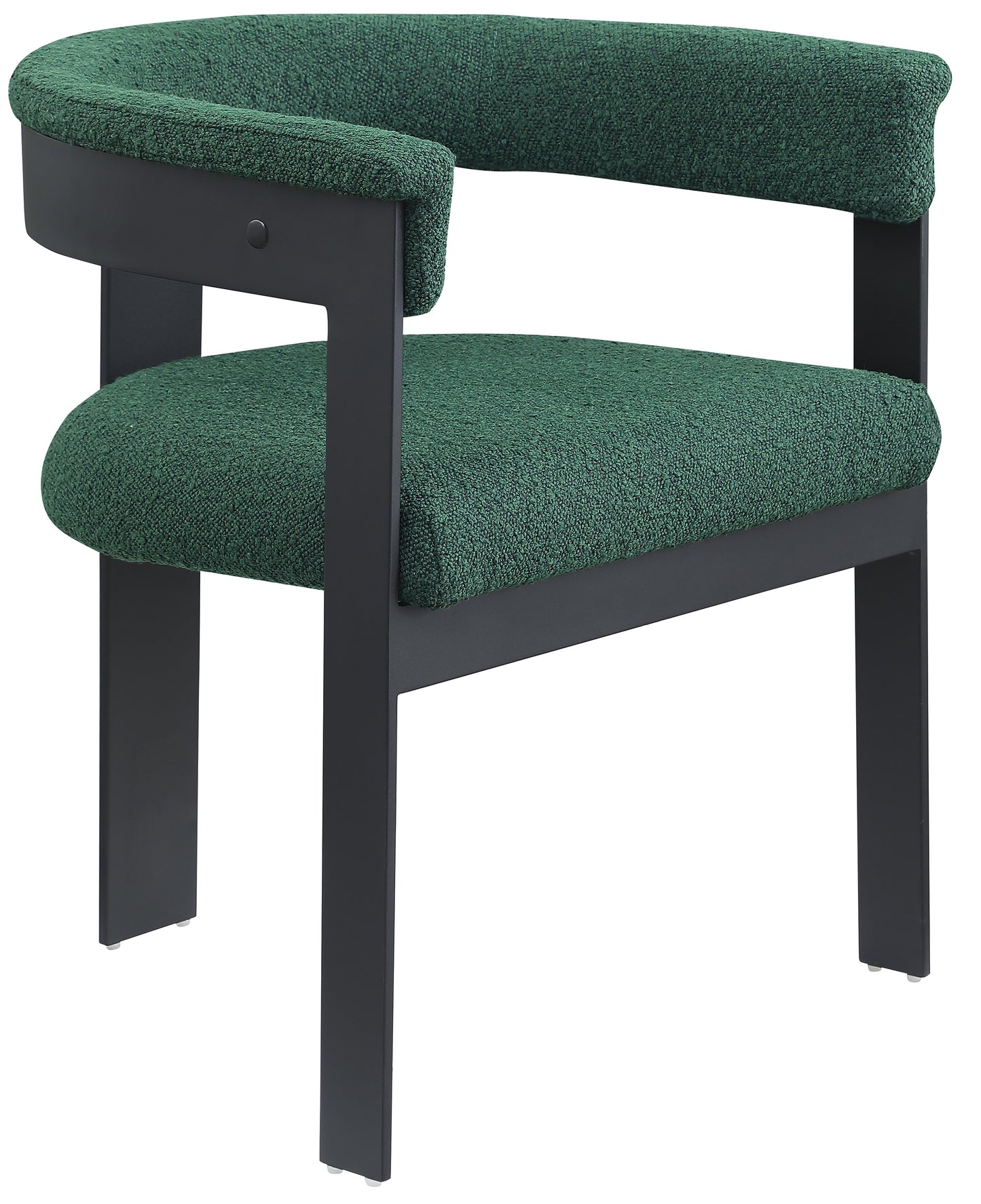 bubble green boucle fabric dining chair