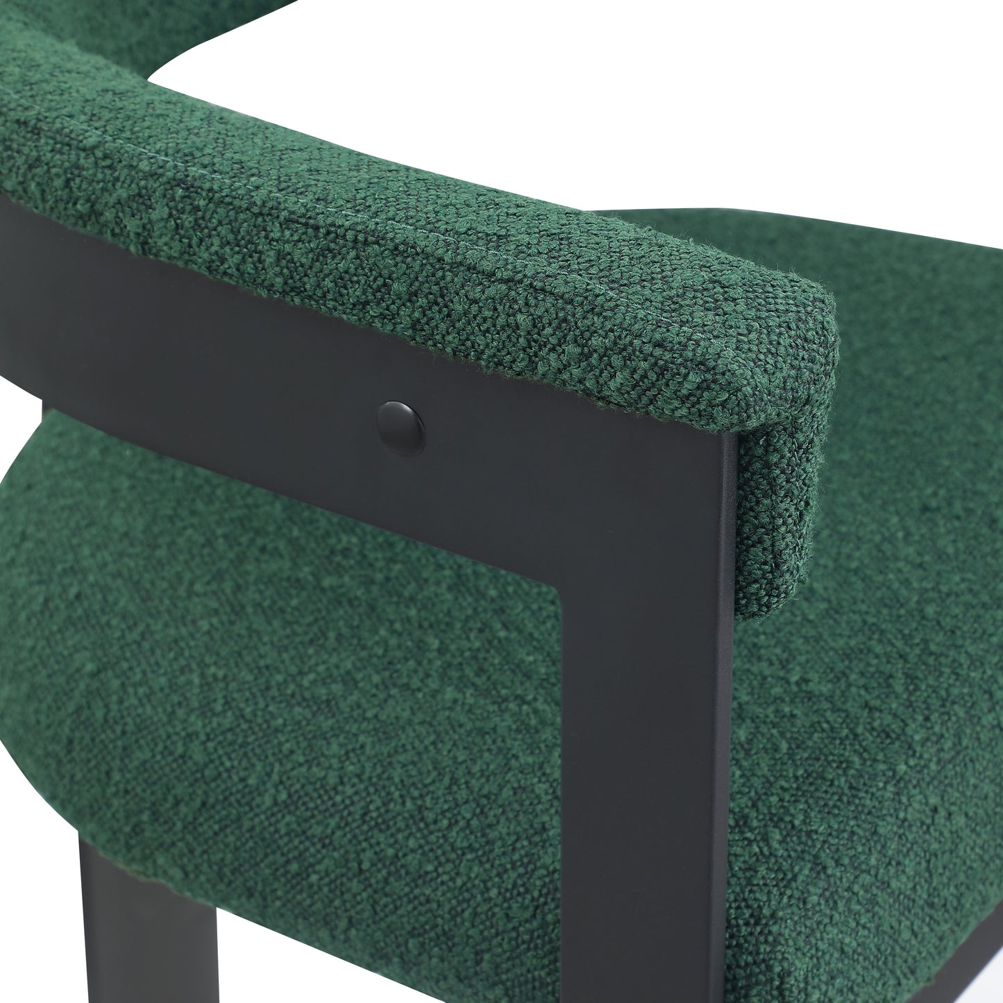 rivas green boucle fabric dining chair c