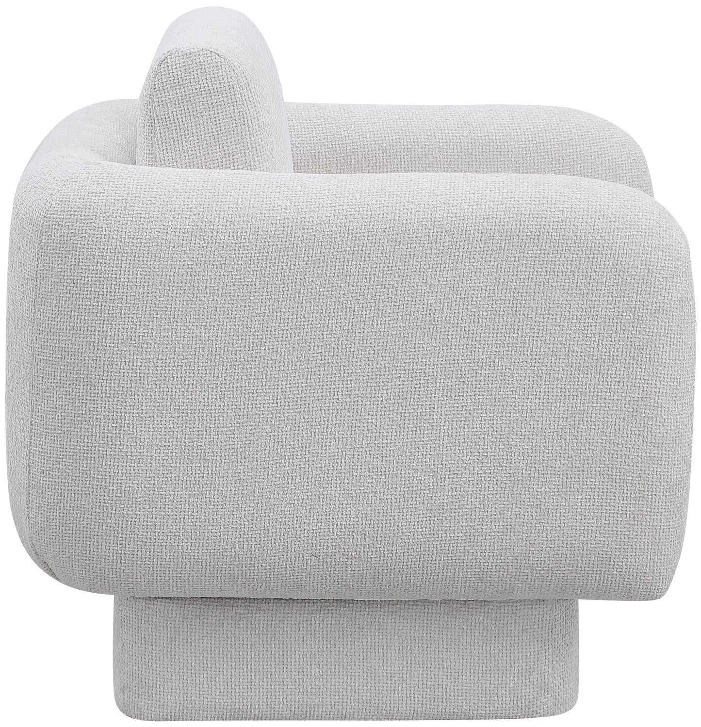 joel cream chenille fabric swivel accent chair cream