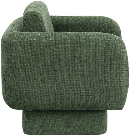 Joel Green Chenille Fabric Swivel Accent Chair Green