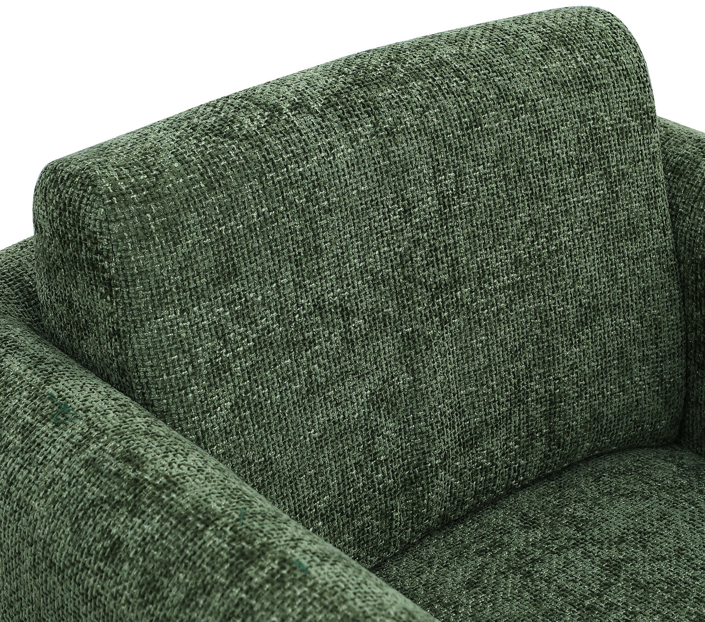 joel green chenille fabric swivel accent chair green