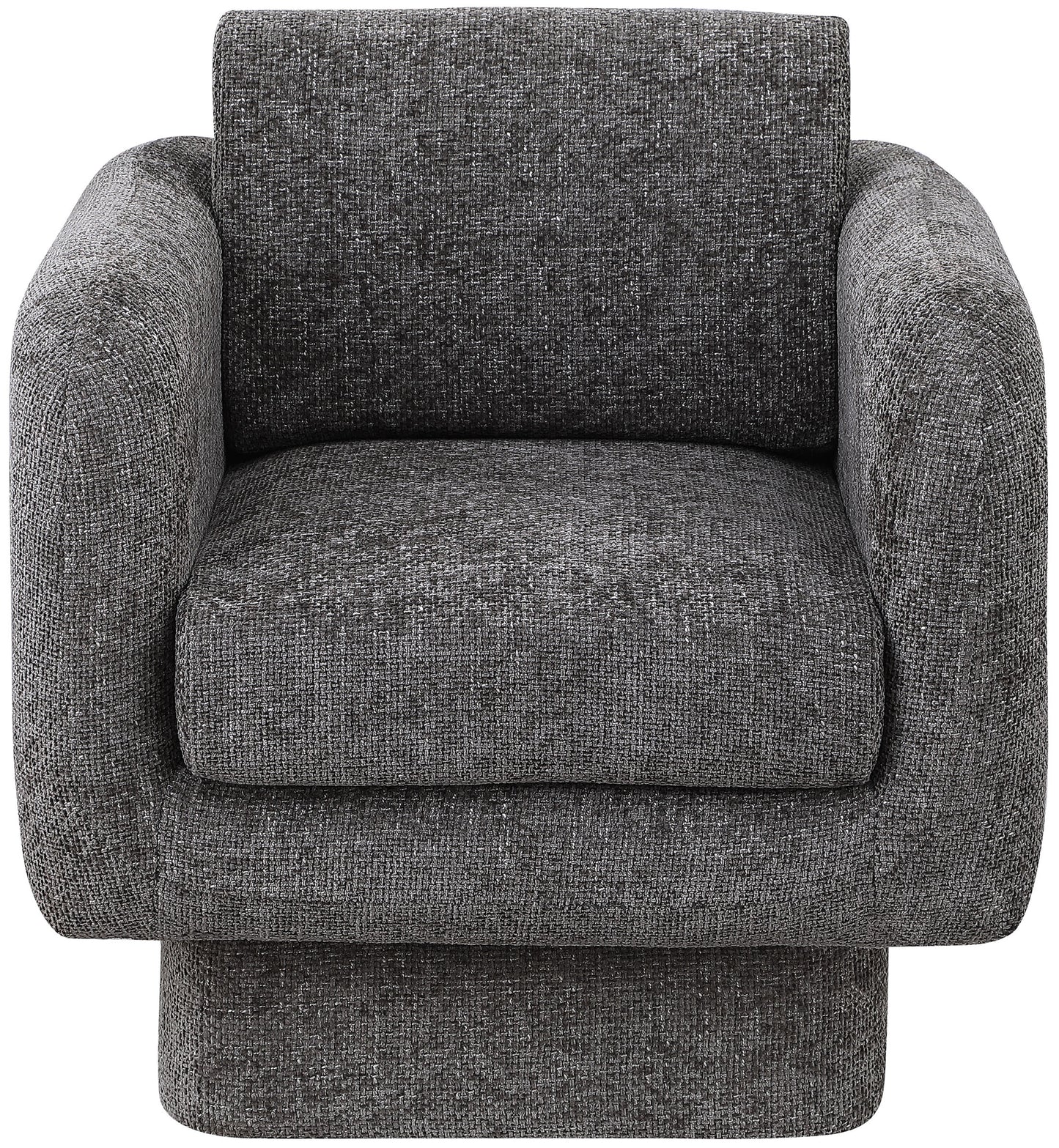 joel grey chenille fabric swivel accent chair grey