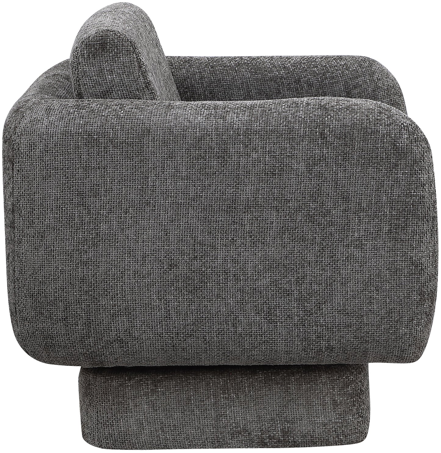 joel grey chenille fabric swivel accent chair grey