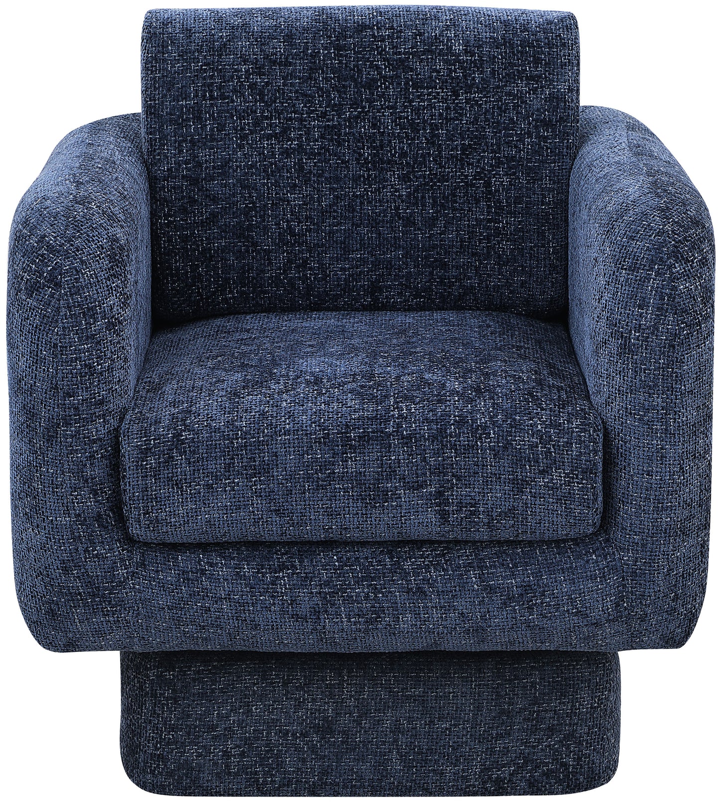 joel navy chenille fabric swivel accent chair navy