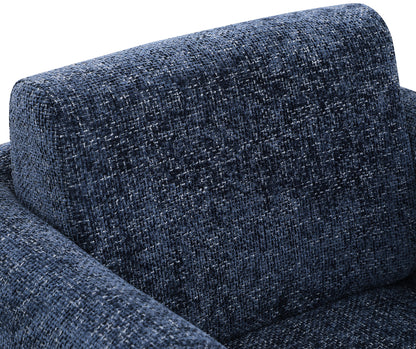 Joel Navy Chenille Fabric Swivel Accent Chair Navy