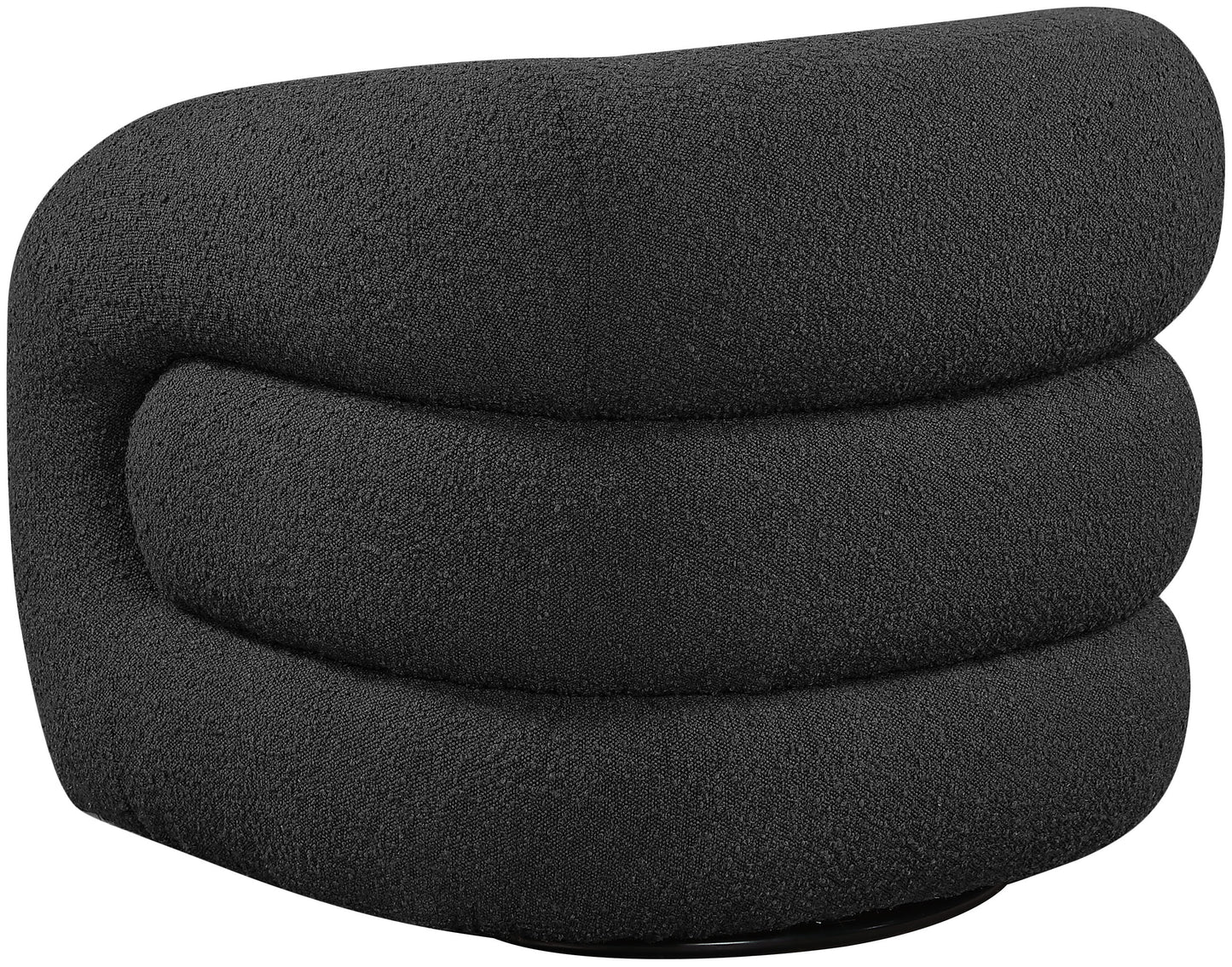 claude black boucle fabric swivel accent chair black