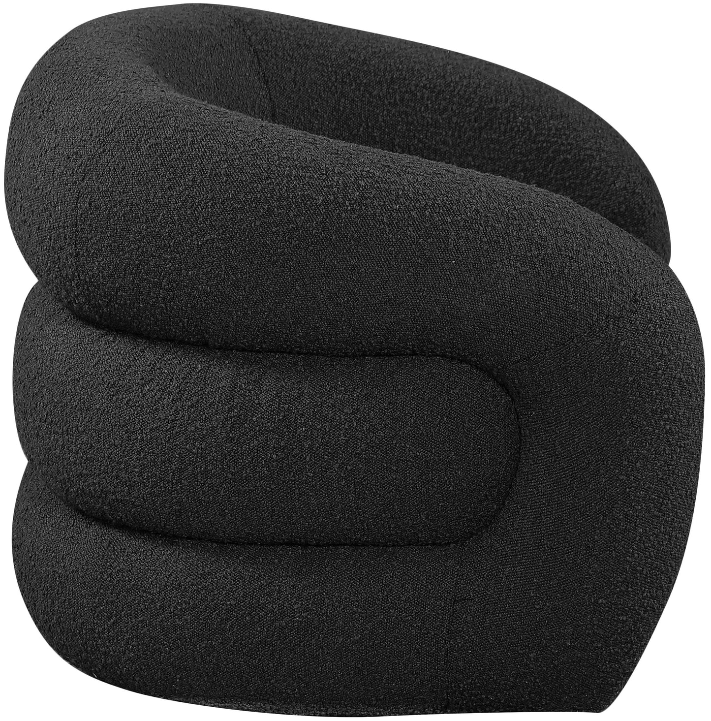 claude black boucle fabric swivel accent chair black