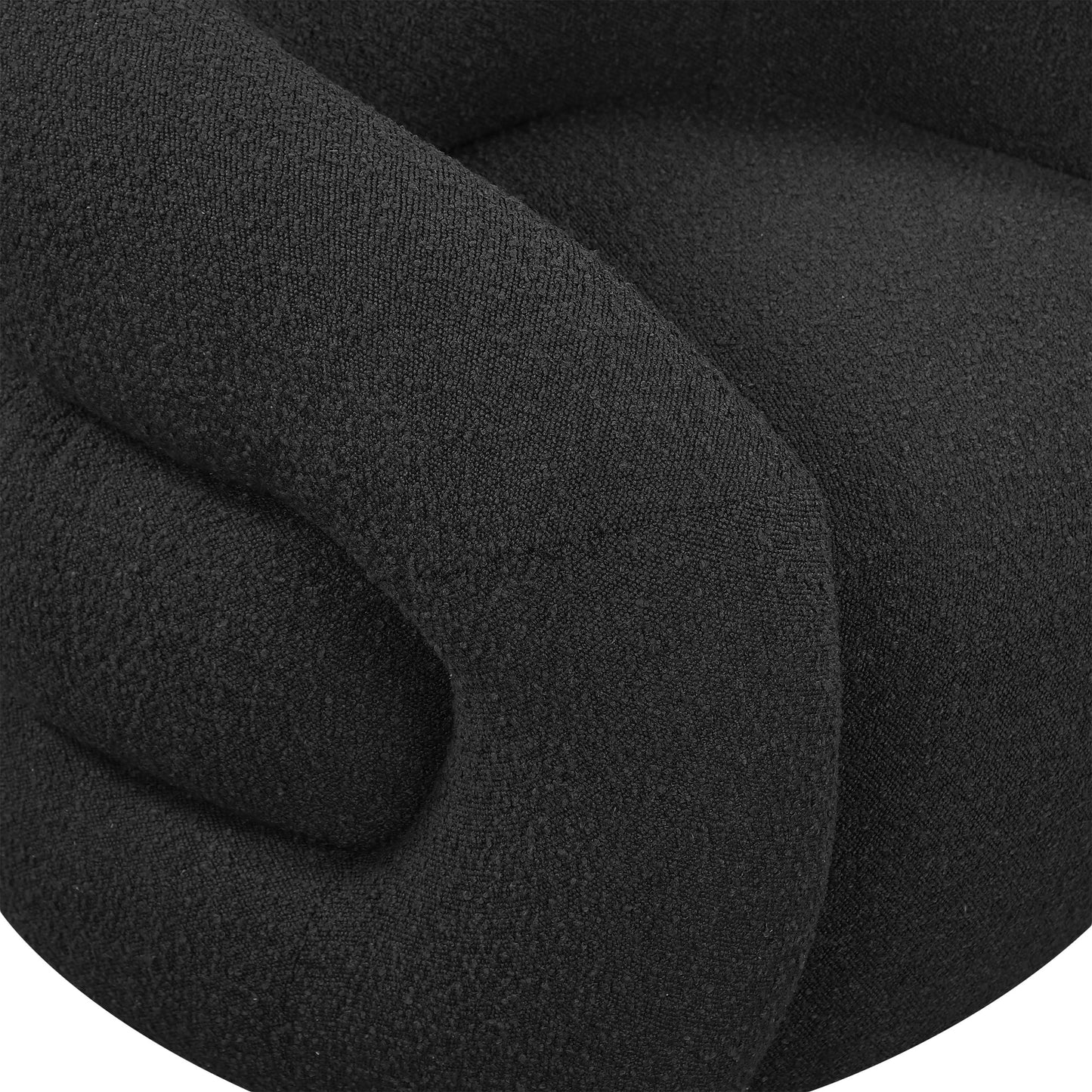 claude black boucle fabric swivel accent chair black