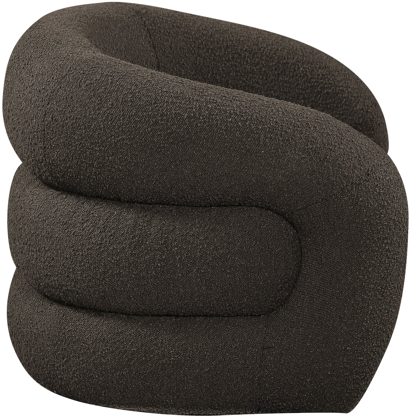 claude brown boucle fabric swivel accent chair brown