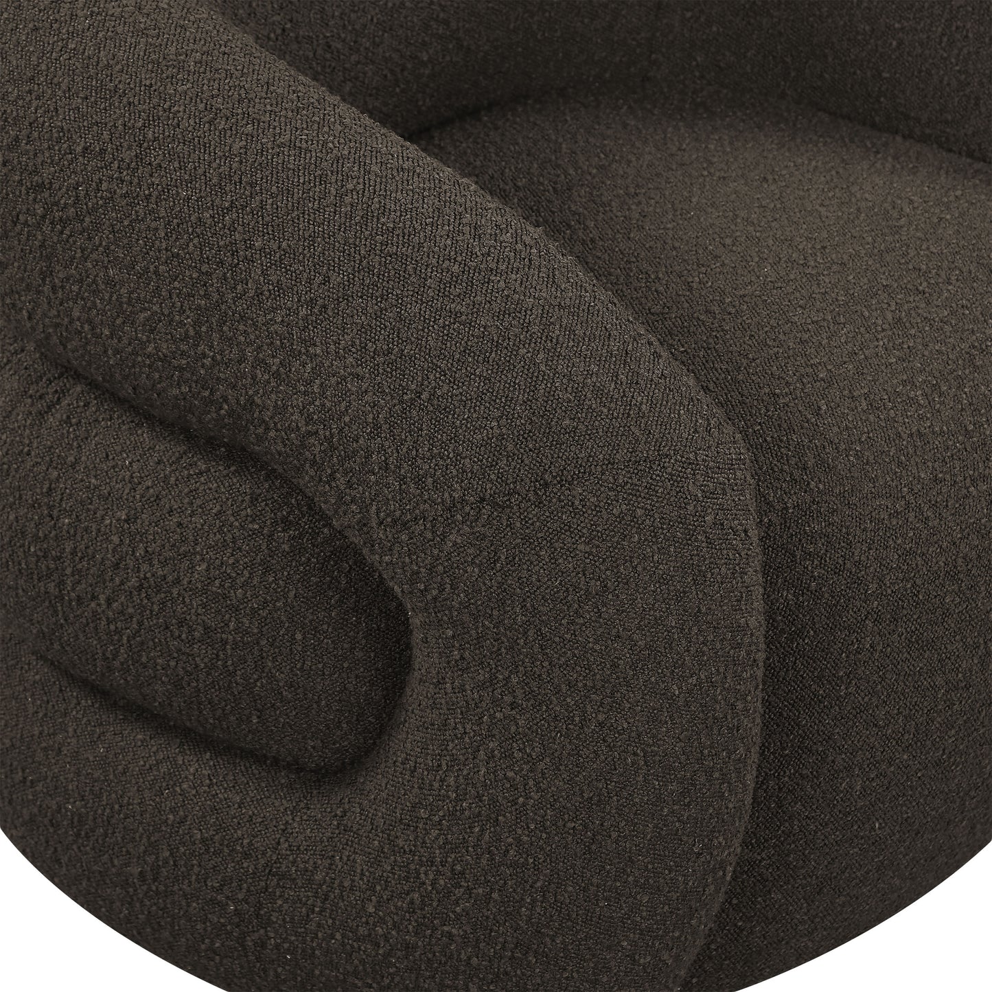 claude brown boucle fabric swivel accent chair brown