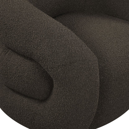 Claude Brown Boucle Fabric Swivel Accent Chair Brown