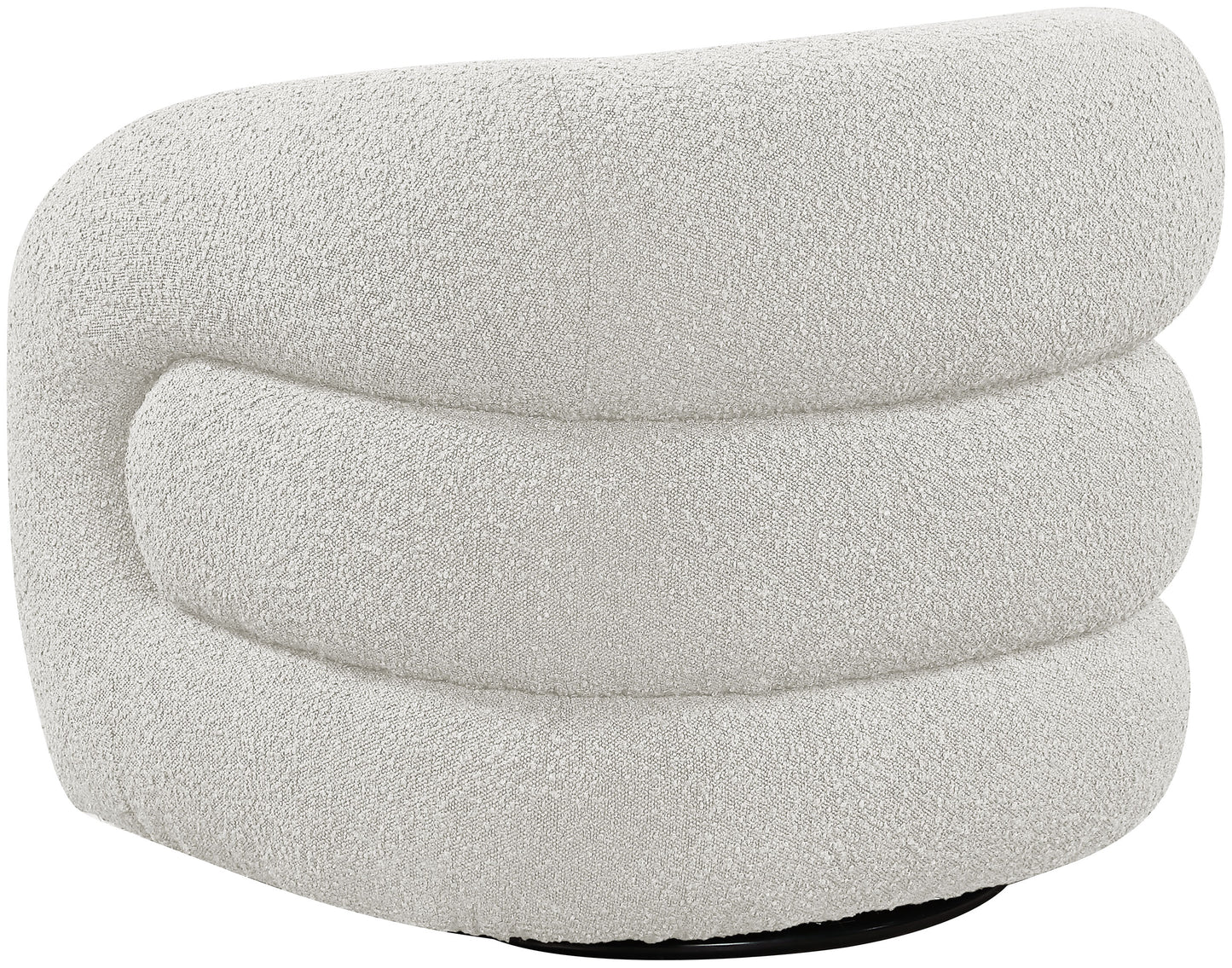 claude cream boucle fabric swivel accent chair cream