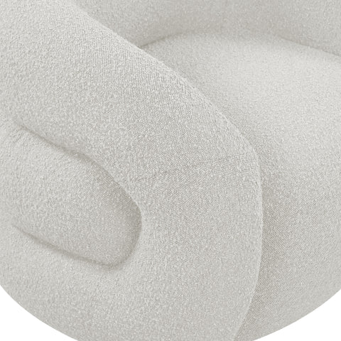 Claude Cream Boucle Fabric Swivel Accent Chair Cream
