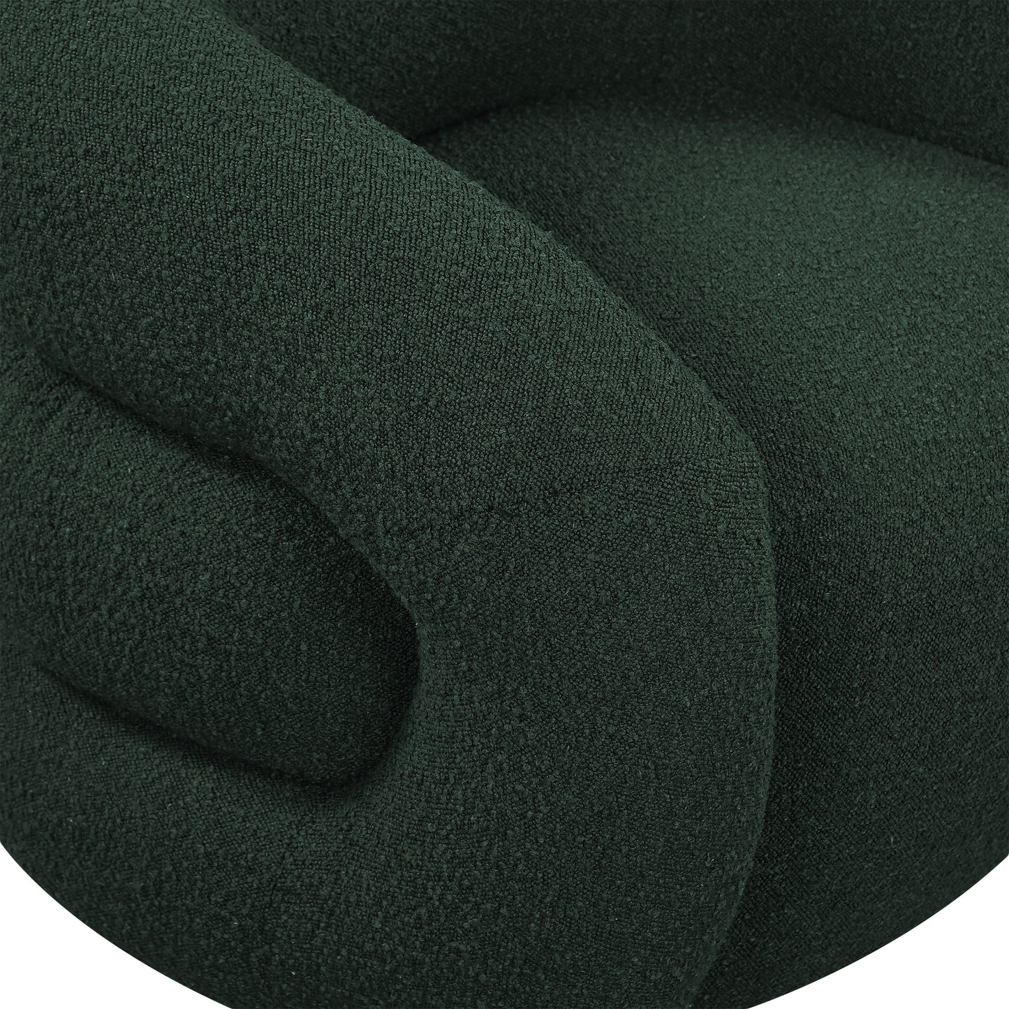 claude green boucle fabric swivel accent chair green