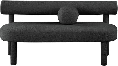 Elle Black Boucle Fabric Bench Black