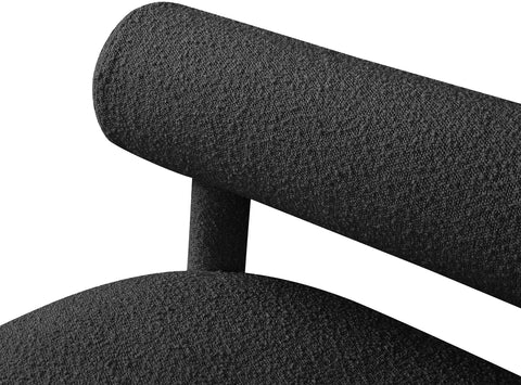 Elle Black Boucle Fabric Bench Black