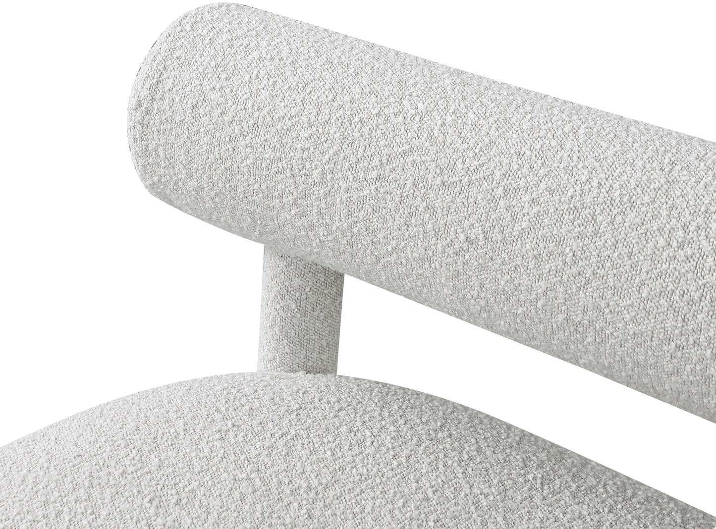 elle cream boucle fabric bench cream