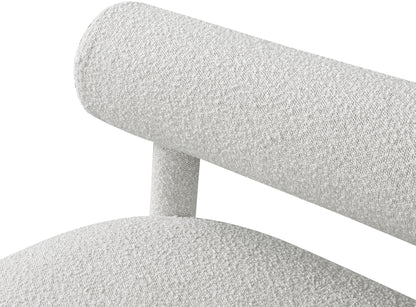 Elle Cream Boucle Fabric Bench Cream