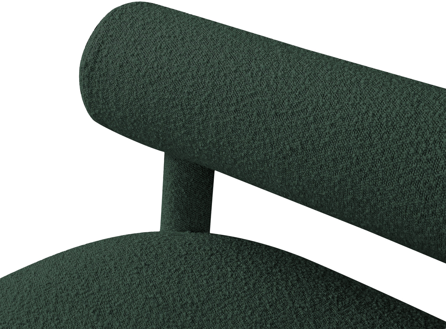 elle green boucle fabric bench green