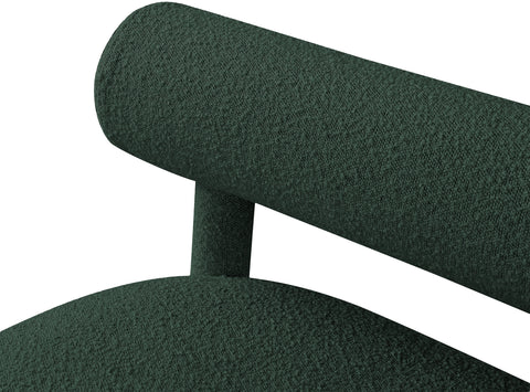 Elle Green Boucle Fabric Bench Green
