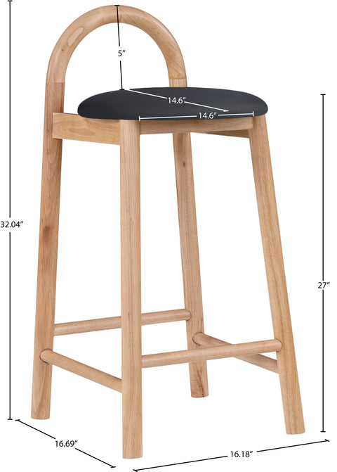 Heidi Black Faux Leather Stool C
