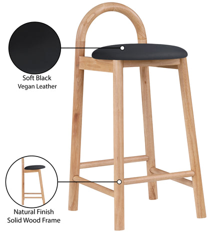 Infinity Black Vegan Leather Stool