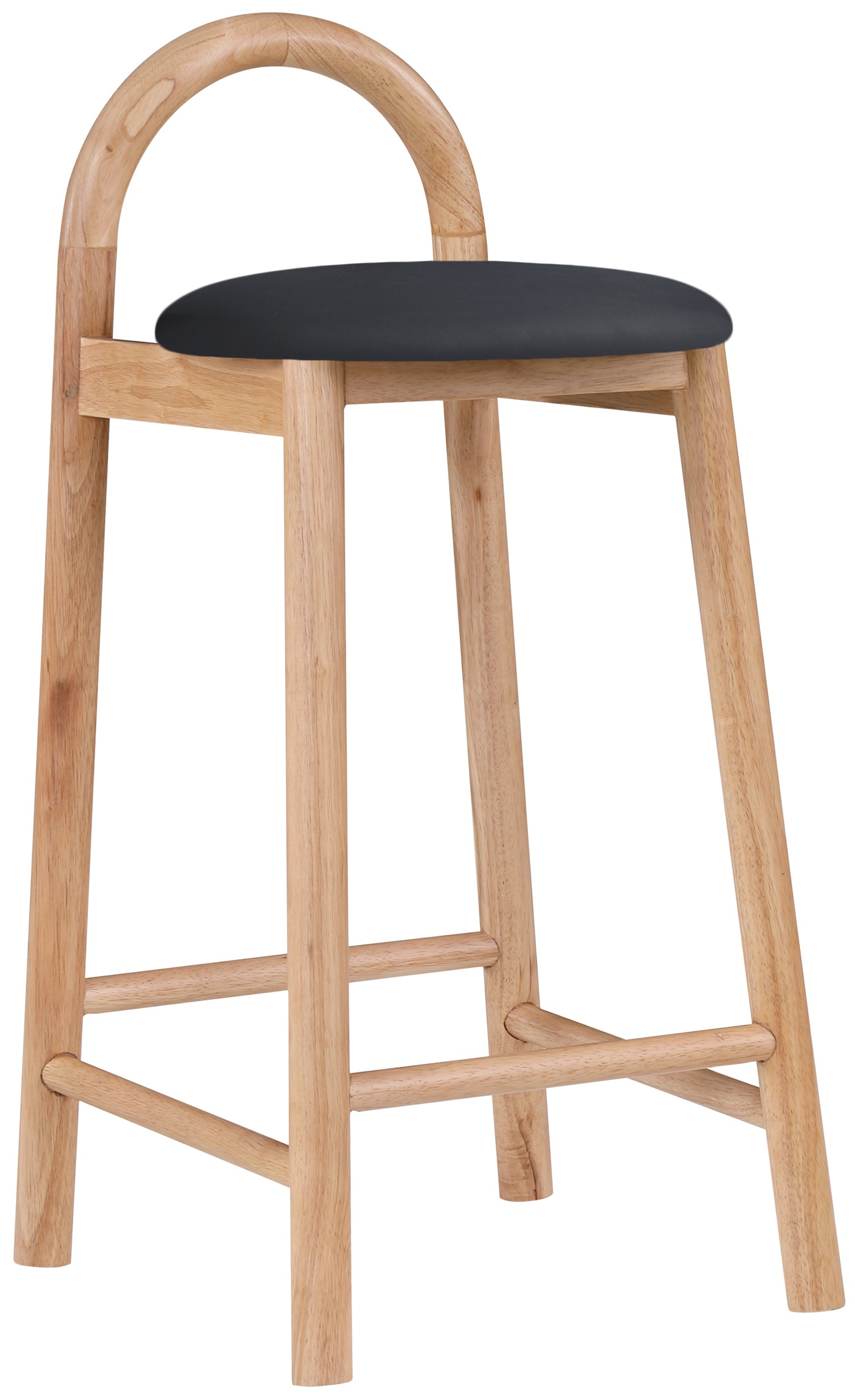 infinity black vegan leather stool