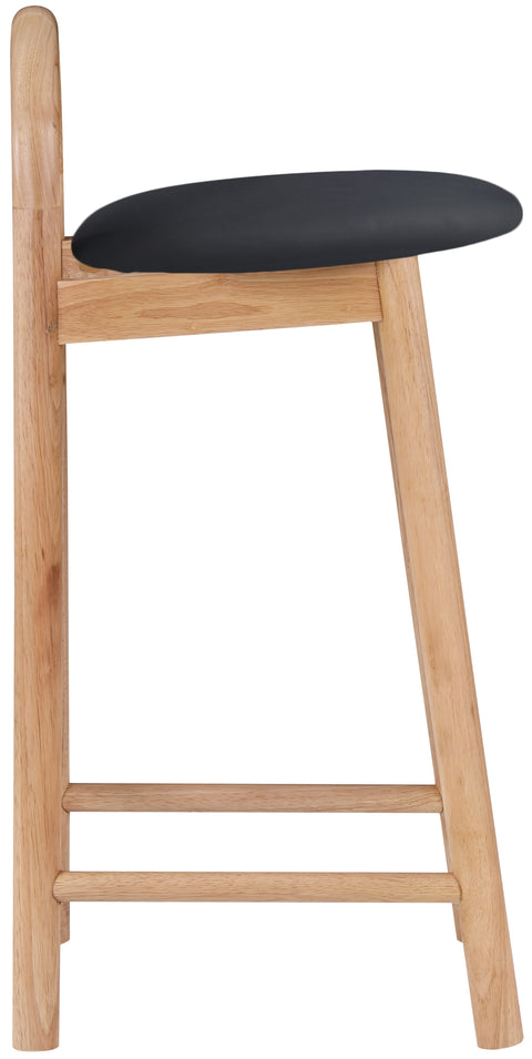 Heidi Black Faux Leather Stool C