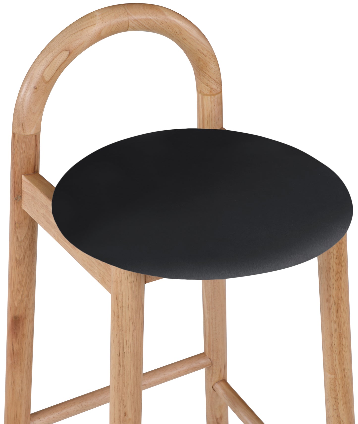 infinity black vegan leather stool