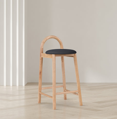 Heidi Black Faux Leather Stool C