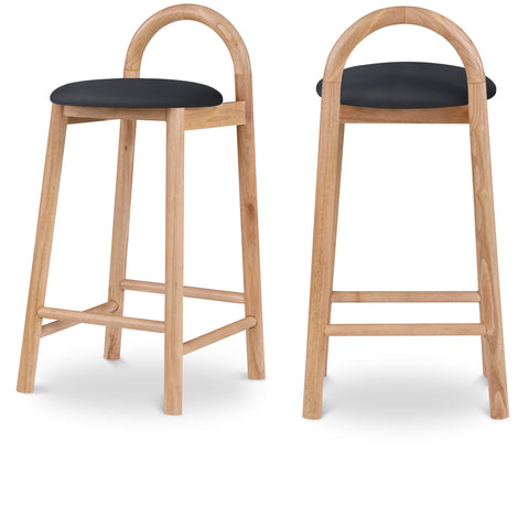 Florence Black Vegan Leather Upholstered Counter Stool, 1 Piece (Style 3)