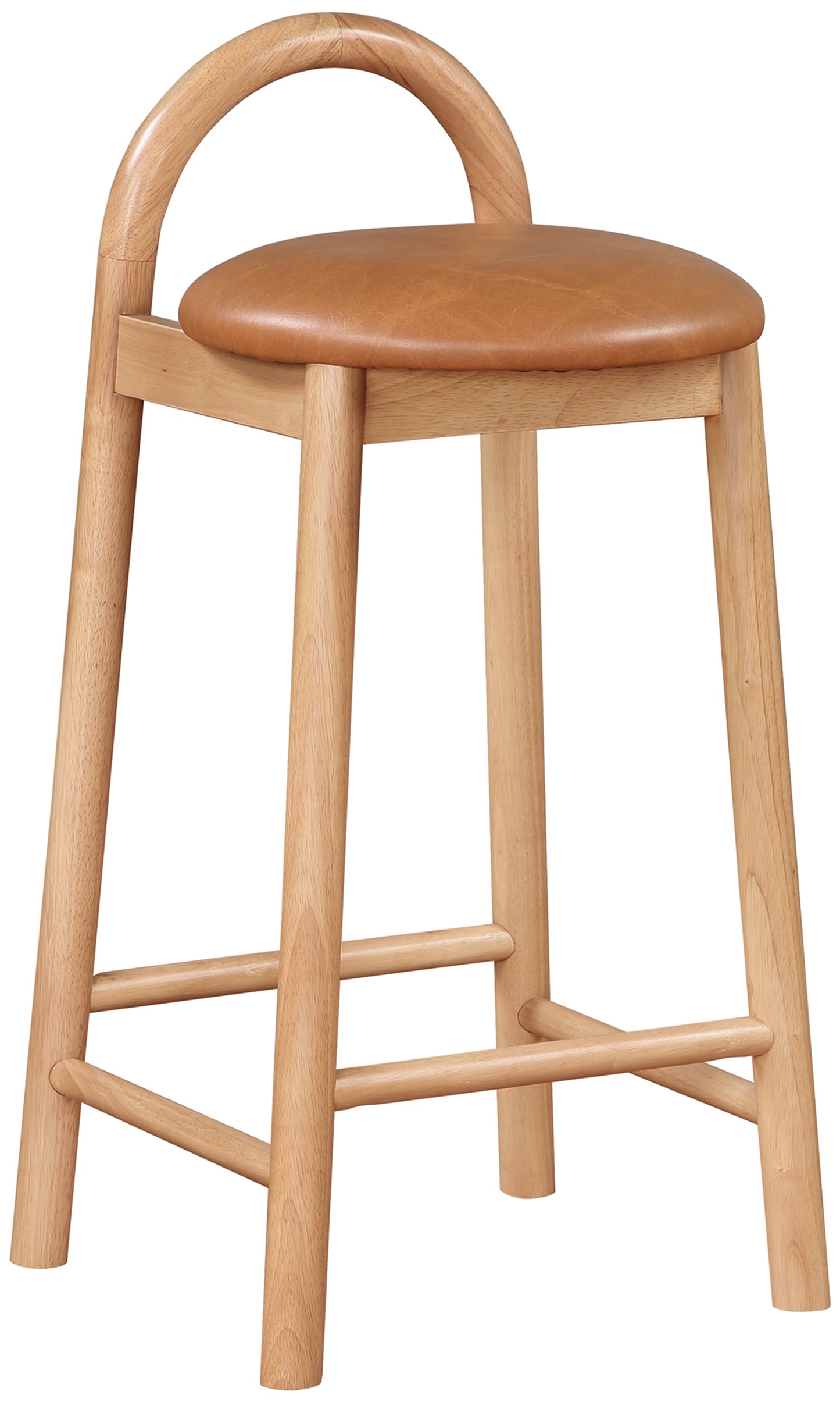 infinity cognac vegan leather stool