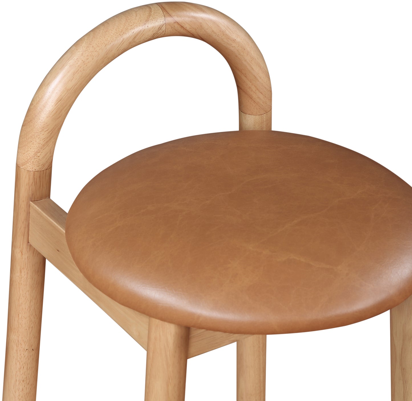 infinity cognac vegan leather stool