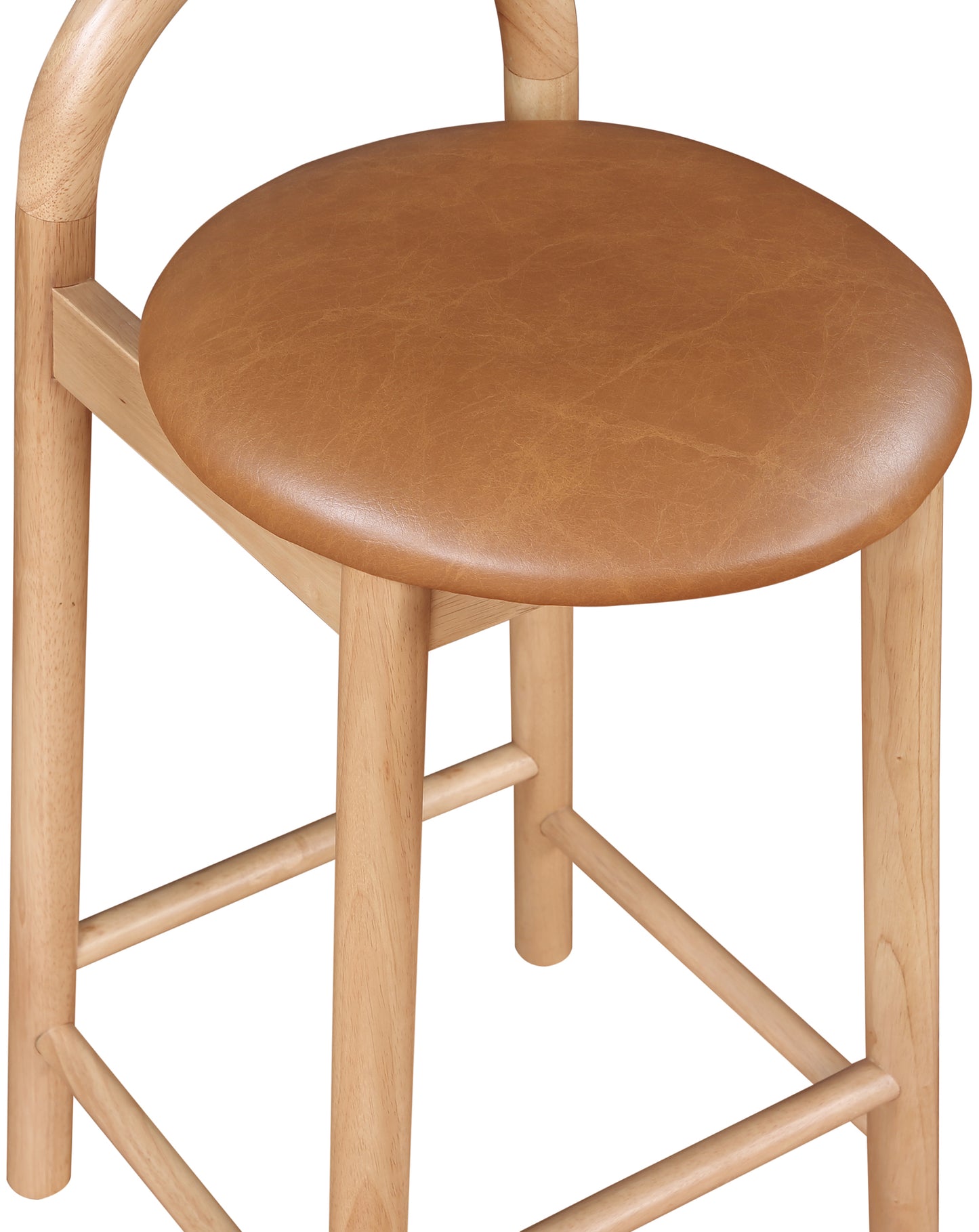 infinity cognac vegan leather stool