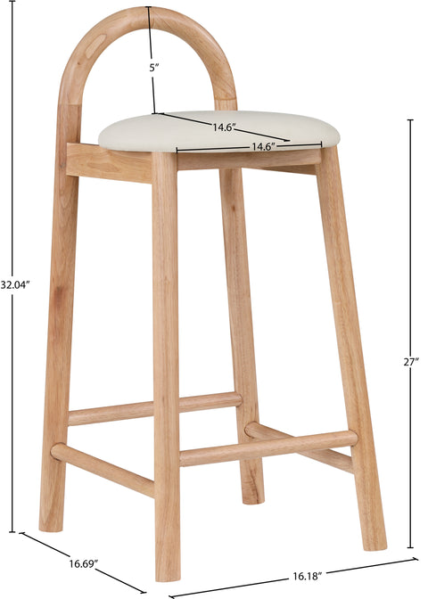 Heidi Cream Faux Leather Stool C