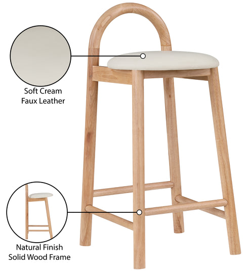 Heidi Cream Faux Leather Stool C