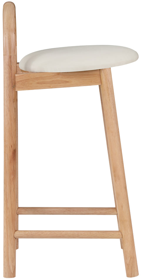 Heidi Cream Faux Leather Stool C