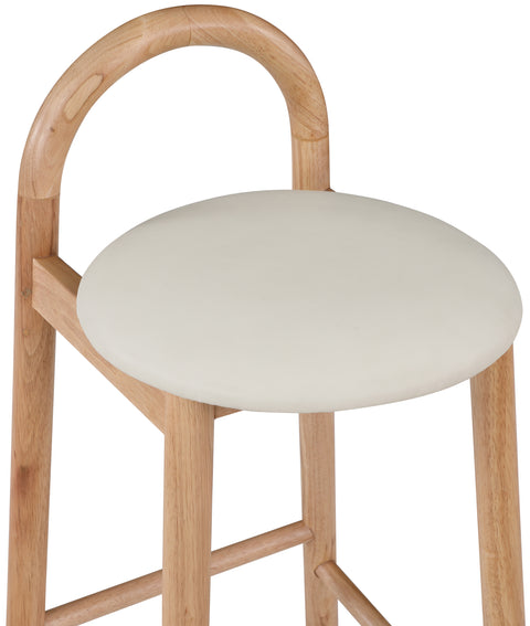 Heidi Cream Faux Leather Stool C