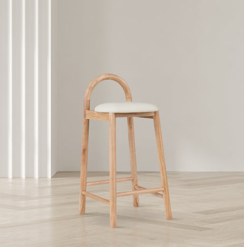 Heidi Cream Faux Leather Stool C