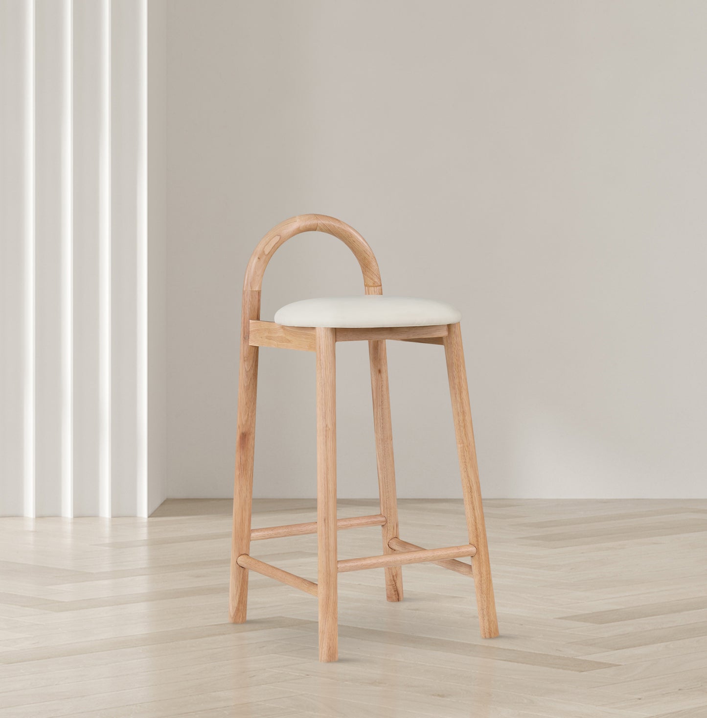 infinity cream vegan leather stool