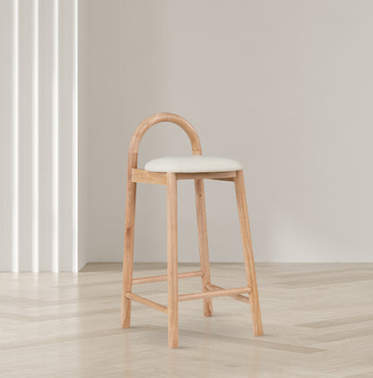 Infinity Cream Vegan Leather Stool