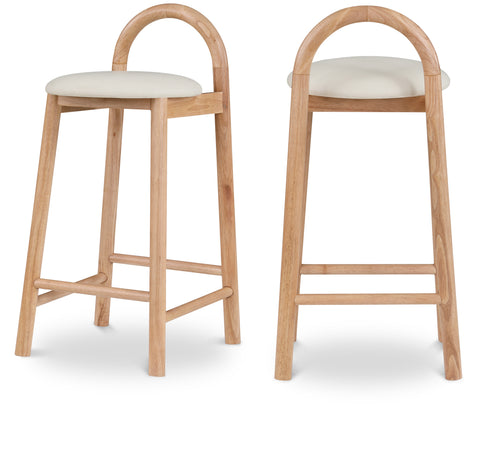 Florence Cream Vegan Leather Upholstered Counter Stool, 1 Piece (Style 3)