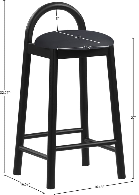 Heidi Black Faux Leather Stool C
